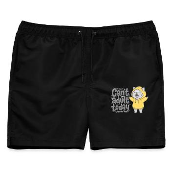 Can't adult today - Katze im Hoodie - Männer Badeshorts - Schwarz - Vorne - AI Model Male 178 light (178cm)