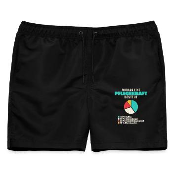 Pflegekraft Bestandteile - Männer Badeshorts - Schwarz - Vorne - AI Model Male 178 light (178cm)