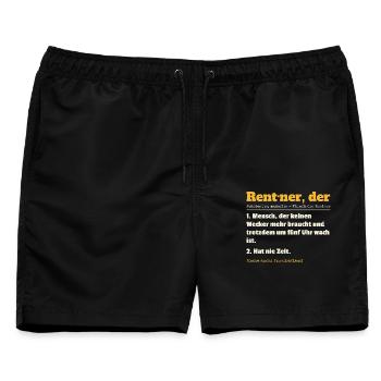 Rentner Definition Lustiger Spruch Ruhestand Rente - Männer Badeshorts - Schwarz - Vorne - AI Model Male 178 light (178cm)