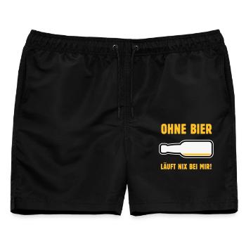 Ohne Bier Läuft Nix Bei Mir! (Bierchen / NEG 3C) - Männer Badeshorts - Schwarz - Vorne - AI Model Male 178 light (178cm)