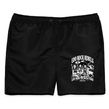 Japanese Frog Rockers Mt. Fuji Muddy Pond Tour Art - Männer Badeshorts - Schwarz - Vorne - AI Model Male 178 light (178cm)