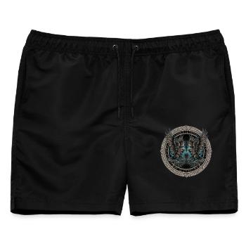 Zwillingsraben im Donnerkreis hugin munin - Männer Badeshorts - Schwarz - Vorne - AI Model Male 178 light (178cm)