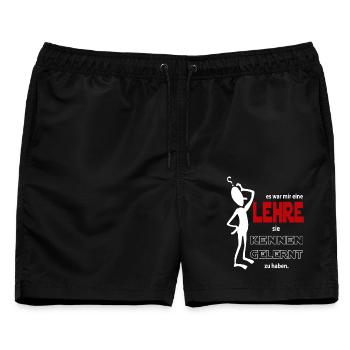 Kennen gelernt Mir eine Lehre Sprüche Floskel - Männer Badeshorts - Schwarz - Vorne - AI Model Male 178 light (178cm)