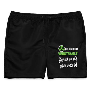 Verstrahlt Ufo Ausserirdische Sprüche Shirt - Männer Badeshorts - Schwarz - Vorne - AI Model Male 178 light (178cm)