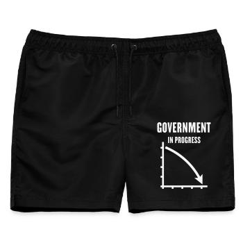 Government In Progress (Regierung Politik / White) - Männer Badeshorts - Schwarz - Vorne - AI Model Male 178 light (178cm)