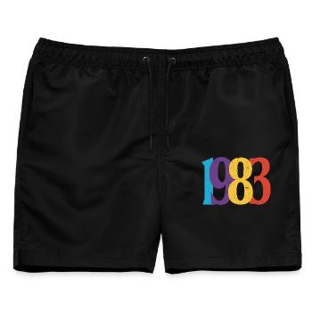 Geboren 1983 Geburtstagsgeschenk Geburtstag 83 - Männer Badeshorts - Schwarz - Vorne - AI Model Male 178 light (178cm)