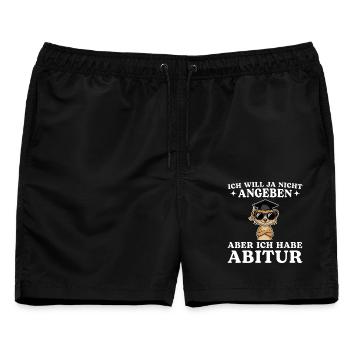Abitur Will ja nicht angeben Bestandener Abschluss - Männer Badeshorts - Schwarz - Vorne - AI Model Male 178 light (178cm)