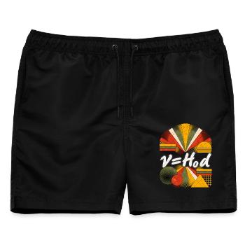 Hubbles Gesetz – Physikalische Gleichung - Männer Badeshorts - Schwarz - Vorne - AI Model Male 178 light (178cm)