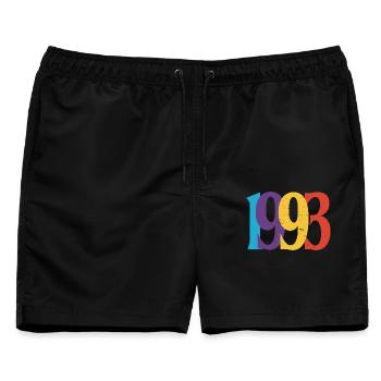 Geboren 1993 Geburtstagsgeschenk Geburtstag 93 - Männer Badeshorts - Schwarz - Vorne - AI Model Male 178 light (178cm)