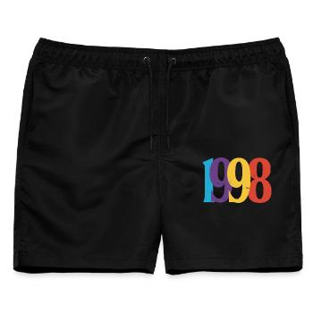Geboren 1998 Geburtstagsgeschenk Geburtstag 98 - Männer Badeshorts - Schwarz - Vorne - AI Model Male 178 light (178cm)