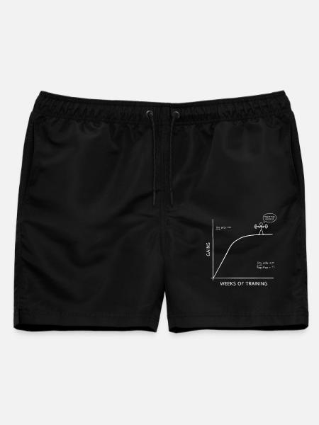 Gains Kurve Training Fitness Humor Mathe Nerd Gym - Männer Badeshorts - Schwarz