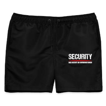 Security Türsteher Spruch - Männer Badeshorts - Schwarz - Vorne - AI Model Male 178 light (178cm)