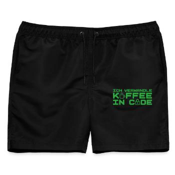 Informatik Verwandle Kaffee in Code Programmierer - Männer Badeshorts - Schwarz - Vorne - AI Model Male 178 light (178cm)