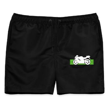 Motorrad fahren Motorradfahrer Motorradfahrerin - Männer Badeshorts - Schwarz - Vorne - AI Model Male 178 light (178cm)