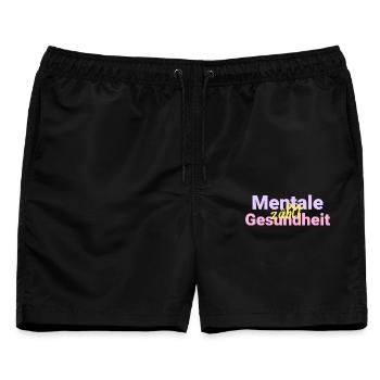 Mentale zahlt Gesundheit - Männer Badeshorts - Schwarz - Vorne - AI Model Male 178 light (178cm)