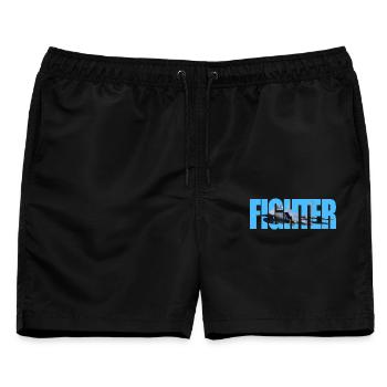 Fighter F-15 Eagle - Männer Badeshorts - Schwarz - Vorne - AI Model Male 178 light (178cm)