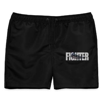 Fighter F-35 Lightning II - Männer Badeshorts - Schwarz - Vorne - AI Model Male 178 light (178cm)
