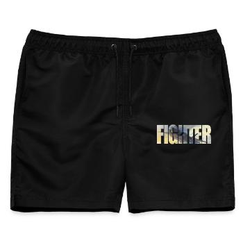 Fighter F-35 Lightning II - Männer Badeshorts - Schwarz - Vorne - AI Model Male 178 light (178cm)