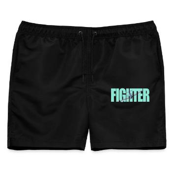 Fighter Spitfire - Männer Badeshorts - Schwarz - Vorne - AI Model Male 178 light (178cm)