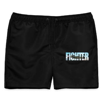 Fighter Spitfire - Männer Badeshorts - Schwarz - Vorne - AI Model Male 178 light (178cm)