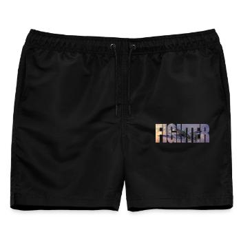 Fighter Spitfire - Männer Badeshorts - Schwarz - Vorne - AI Model Male 178 light (178cm)