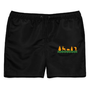 Jäger Jagen DNA | Farbe änderbar - Männer Badeshorts - Schwarz - Vorne - AI Model Male 178 light (178cm)
