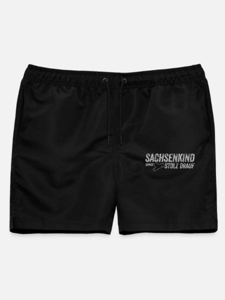 Sachsenkind und stolz drauf - Sachsen - Heimatland - Männer Badeshorts - Schwarz