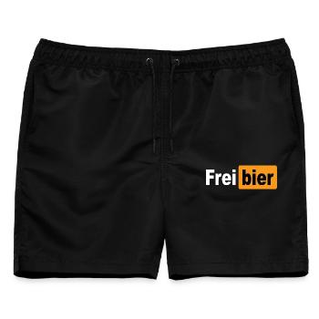 FREIBIER - Männer Badeshorts - Schwarz - Vorne - AI Model Male 178 light (178cm)