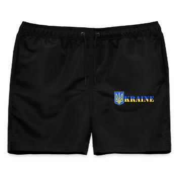 Ukraine - Männer Badeshorts - Schwarz - Vorne - AI Model Male 178 light (178cm)