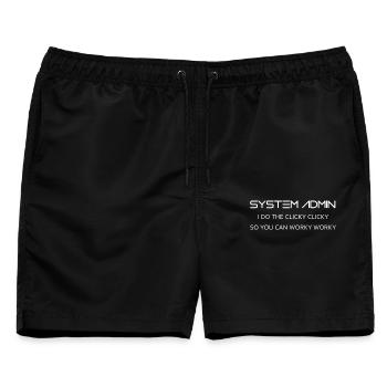 Systemadministrator machen klicky klicky in weiß - Männer Badeshorts - Schwarz - Vorne - AI Model Male 178 light (178cm)