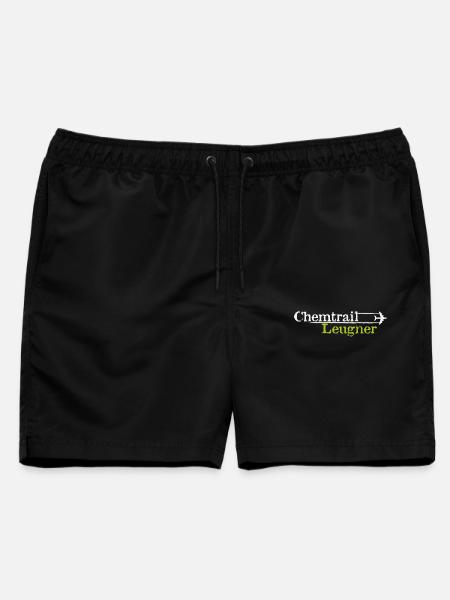 Chemtrail Leugner – Typografie mit Flugzeug - Männer Badeshorts - Schwarz