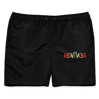 Rentner - Männer Badeshorts - Schwarz - Vorne - AI Model Male 178 light (178cm)