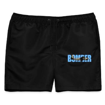 Bomber A-20 Havoc - Männer Badeshorts - Schwarz - Vorne - AI Model Male 178 light (178cm)