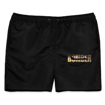 Bomber Tu-95 - Männer Badeshorts - Schwarz - Vorne - AI Model Male 178 light (178cm)