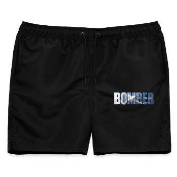 Bomber Tu-160 - Männer Badeshorts - Schwarz - Vorne - AI Model Male 178 light (178cm)
