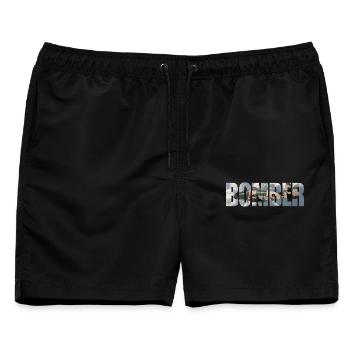 Bomber B-25 Mitchell - Männer Badeshorts - Schwarz - Vorne - AI Model Male 178 light (178cm)