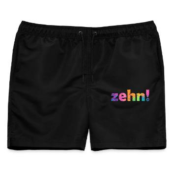 ZEHN 10 JAHRE 10. GEBURTSTAG - Männer Badeshorts - Schwarz - Vorne - AI Model Male 178 light (178cm)
