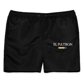 El Patron – Der Top G Look - Männer Badeshorts - Schwarz - Vorne - AI Model Male 178 light (178cm)