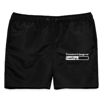 Der Kater-Loading von morgen - Männer Badeshorts - Schwarz - Vorne - AI Model Male 178 light (178cm)
