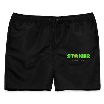 Stoner firstclass_vibes - Männer Badeshorts - Schwarz - Vorne - AI Model Male 178 light (178cm)