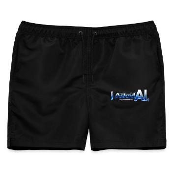 I Asked AI – Der Hingucker im digitalen Zeitalter - Männer Badeshorts - Schwarz - Vorne - AI Model Male 178 light (178cm)