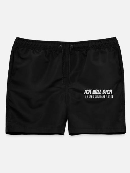 Ich will dich ich kann nur nicht flirten - Männer Badeshorts - Schwarz