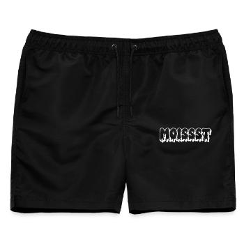 Feuchter tropfender Text - Männer Badeshorts - Schwarz - Vorne - AI Model Male 178 light (178cm)