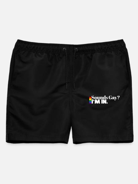 Sounds Gay? I’m In. | Pride Statement Shirt - Männer Badeshorts - Schwarz