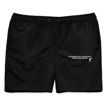 Steuergeld Gut Investiert | Winterdienst - Männer Badeshorts - Schwarz - Vorne - AI Model Male 178 light (178cm)