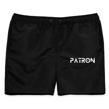 El Patron – Der Chef Look - Männer Badeshorts - Schwarz - Vorne - AI Model Male 178 light (178cm)
