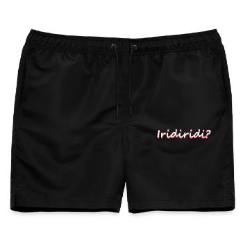 Iridiridi Bayrischer Spruch Flirten Humor - Männer Badeshorts - Schwarz - Vorne - AI Model Male 178 light (178cm)
