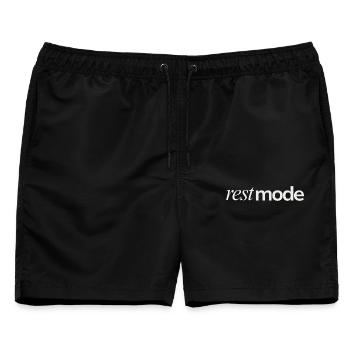 Rest Mode Mood - Männer Badeshorts - Schwarz - Vorne - AI Model Male 178 light (178cm)