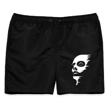 Geisterhaftes Gesicht - Männer Badeshorts - Schwarz - Vorne - AI Model Male 178 light (178cm)