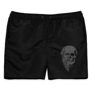 Dualität von Leben und Tod der Sokrates-Illustration - Männer Badeshorts - Schwarz - Vorne - AI Model Male 178 light (178cm)